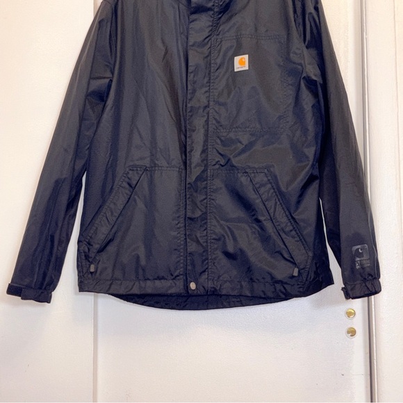 Carhartt Men’s Medium Black Hooded‎ Windbreaker Jacket Fair Condition - Picture 4 of 12